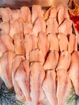 fillet of fresh fish for eating as a background