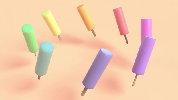 Color ice cream sweet 3d render