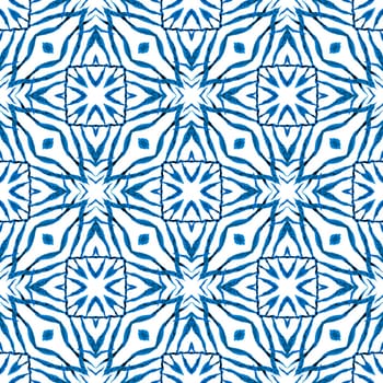 Textile ready brilliant print, swimwear fabric, wallpaper, wrapping. Blue unequaled boho chic summer design. Mosaic seamless pattern. Hand drawn green mosaic seamless border.