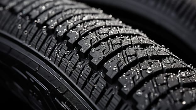 closeup of car tires in automobile store.