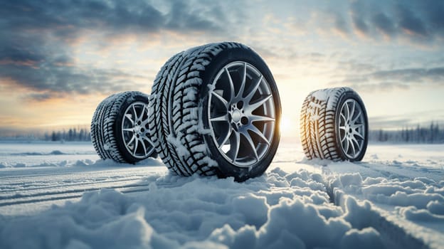 Winter tire. Tire texture closeup background.