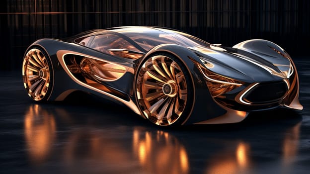 Luxury Silver 3D Sports Car.