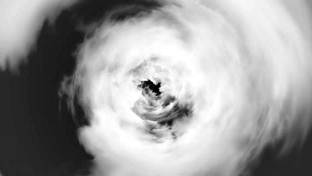 Tunnel from clouds background texture fairy-tale design. Abstract background of a tunnel of clouds.
