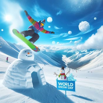 World Snow Day. International Winter Sports Day. Generative AI. High quality photo