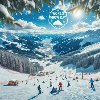 World Snow Day. International Winter Sports Day. Generative AI. High quality photo