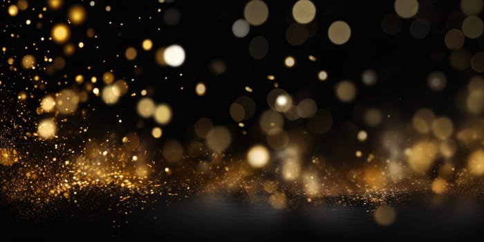 abstract black and gold glitter background for new year, christmas eve, 4th of july holiday concept comeliness