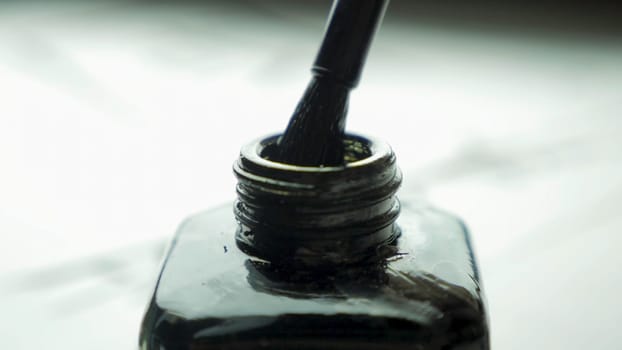 The chinese writing brush and ink. Brush and ink. Traditional accessories for calligraphic writing in Chinese.