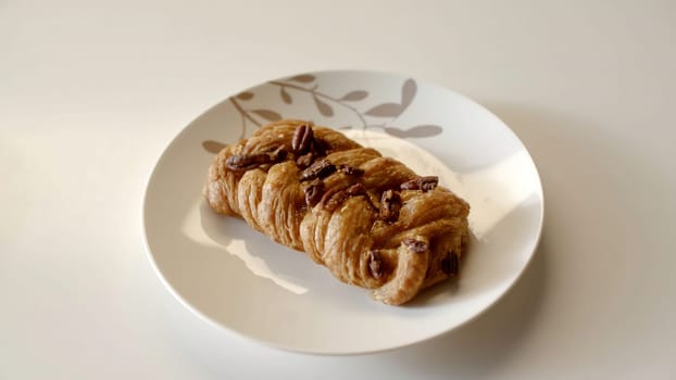 Appetizing pastries in bakery shop close up. Stock footage. Delicious homemade pastries.