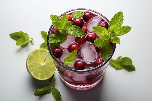 Cranberry Mule with vodka, ginger beer, cranberry juice, lime. Christmas cocktail idea.