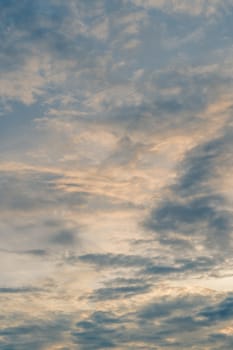 Abstract background sky Dawn Sunset Contrast dark shadow bright cloud sun orange silhouette above the mountains near the sea.