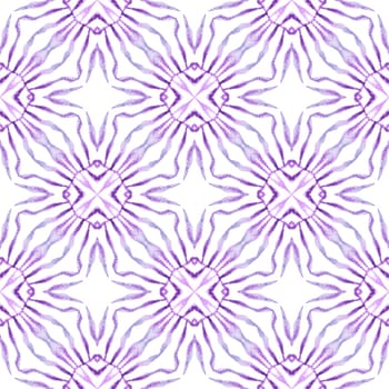 Medallion seamless pattern. Purple optimal boho chic summer design. Watercolor medallion seamless border. Textile ready good-looking print, swimwear fabric, wallpaper, wrapping.