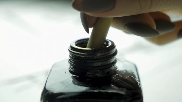 The chinese writing brush and ink. Brush and ink. Traditional accessories for calligraphic writing in Chinese.