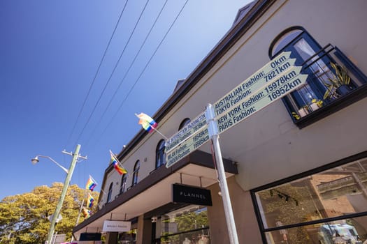 SYDNEY, AUSTRALIA - MARCH 5: Iconic street signage inPaddington area near Oxford St on an autumn afternoon in Sydney, New South Wales, Australia