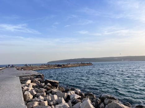 The view on Sea of Marmara from Kazlicesme Beach Park in Zeytinburnu district, Istanbul,Turkey. High quality photo