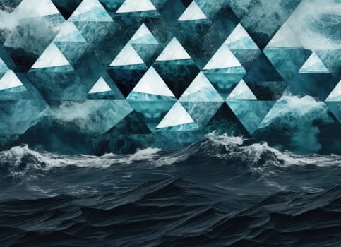 abstract ocean background with geometry shapes and water waves tide comeliness