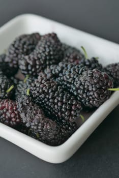 bowl of Fresh Delicious Blackberries,