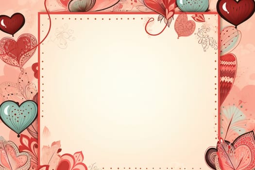 empty note frame space with Valentine's Theme background, festival Valentines day, generative ai