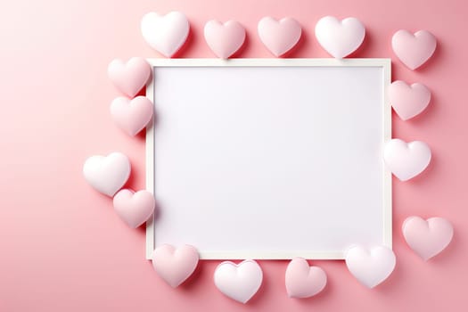 empty frame space blank with Valentine's Theme background, festival Valentines day, generative ai..
