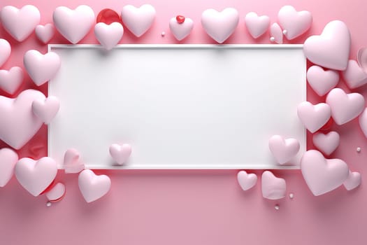 empty frame space blank with Valentine's Theme background, festival Valentines day, generative ai..