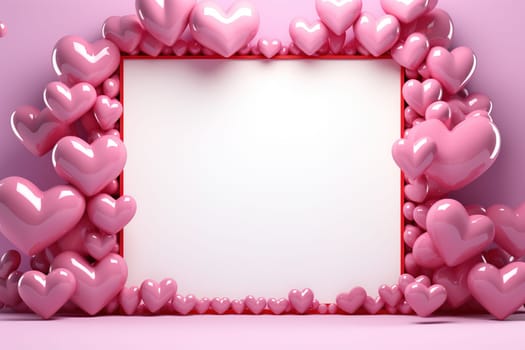 empty frame space blank with Valentine's Theme background, festival Valentines day, generative ai..