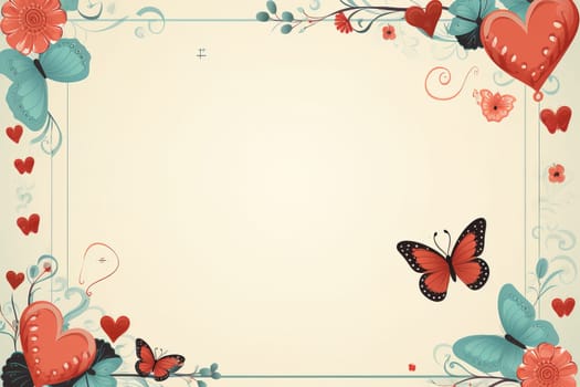 empty note frame space with Valentine's Theme background, festival Valentines day, generative ai