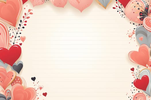 empty note frame space with Valentine's Theme background, festival Valentines day, generative ai