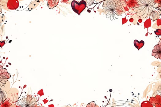 empty note frame space with Valentine's Theme background, festival Valentines day, generative ai