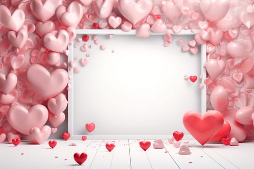 empty frame space blank with Valentine's Theme background, festival Valentines day, generative ai..