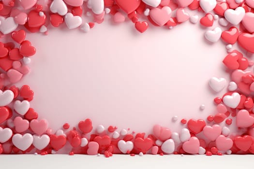 empty frame space blank with Valentine's Theme background, festival Valentines day, generative ai..