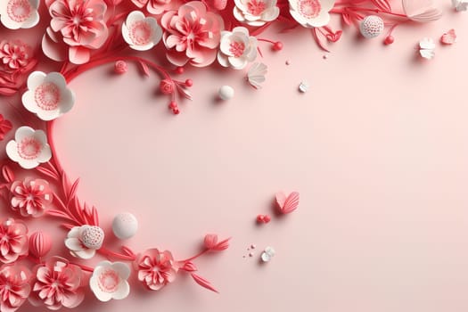 empty frame space blank with Valentine's Theme background, festival Valentines day, generative ai..