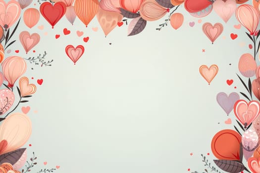 empty note frame space with Valentine's Theme background, festival Valentines day, generative ai