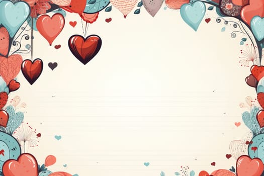 empty note frame space with Valentine's Theme background, festival Valentines day, generative ai