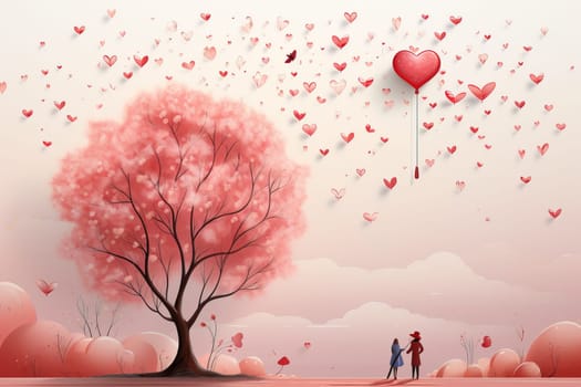 empty note frame space with Valentine's Theme background, festival Valentines day, generative ai