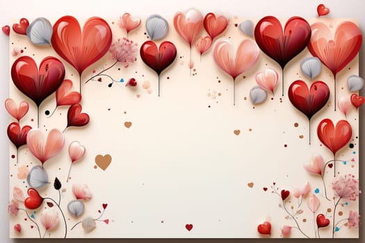 empty note frame space with Valentine's Theme background, festival Valentines day, generative ai