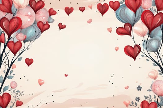 empty note frame space with Valentine's Theme background, festival Valentines day, generative ai