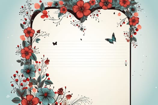 empty note frame space with Valentine's Theme background, festival Valentines day, generative ai