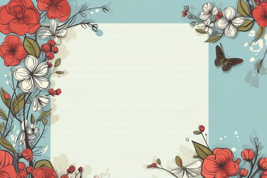 empty note frame space with Valentine's Theme background, festival Valentines day, generative ai