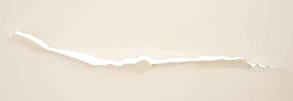 the longitudinal tear of a cardboard with a transparent background