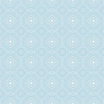 Exotic seamless pattern. Blue symmetrical kaleidoscope background. Summer swimwear exotic seamless design. Textile ready creative print, swimwear fabric, wallpaper, wrapping.