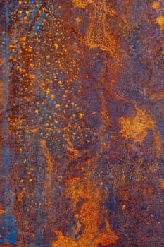 Blue orange metal sheet surface for grunge background.