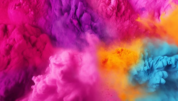 Colorful dust. An explosion of particles of bright colors. Colored background with lots of dust of different colors, explosion of colors. High quality photo