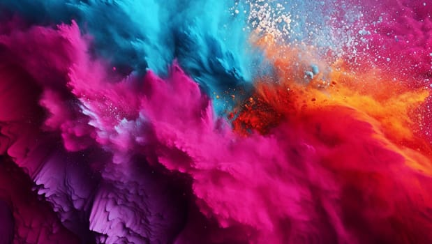 Colorful dust. An explosion of particles of bright colors. Colored background with lots of dust of different colors, explosion of colors. High quality photo