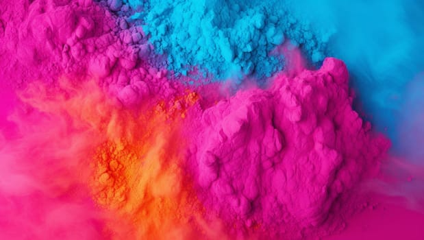 Colorful dust. An explosion of particles of bright colors. Colored background with lots of dust of different colors, explosion of colors. High quality photo