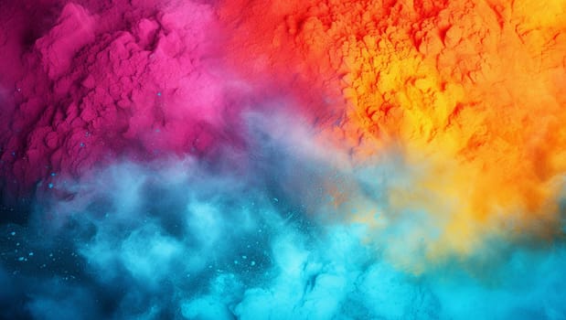 Colorful dust. An explosion of particles of bright colors. Colored background with lots of dust of different colors, explosion of colors. High quality photo