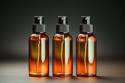 bottles for use in cosmetology with a proportional dispenser, a mockup for body care products.