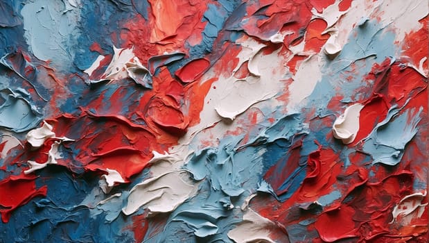 blue-red abstract multicolor acrylic painting, multicolored texture