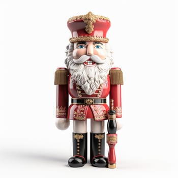 The beautifully crafted nutcracker figurine is elegantly placed on a clean white surface, adding a traditional charm to any space. Perfect for holiday d cor.