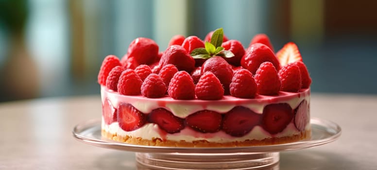 strawberry cake tart pie dessert pastry food, ai