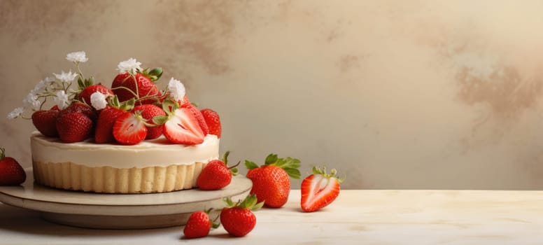 strawberry cake tart pie dessert pastry food, ai