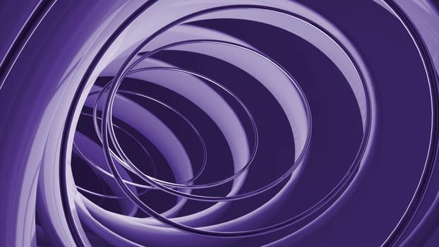Colorful round shaped tunnel of narrow and wide stripes. Design. Hypnotic bending corridor